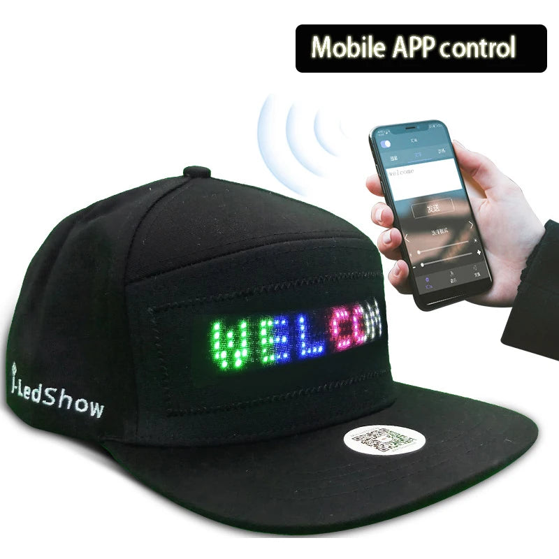 LED Hip-Hop Cap mit Leuchtdisplay – Party Kappe