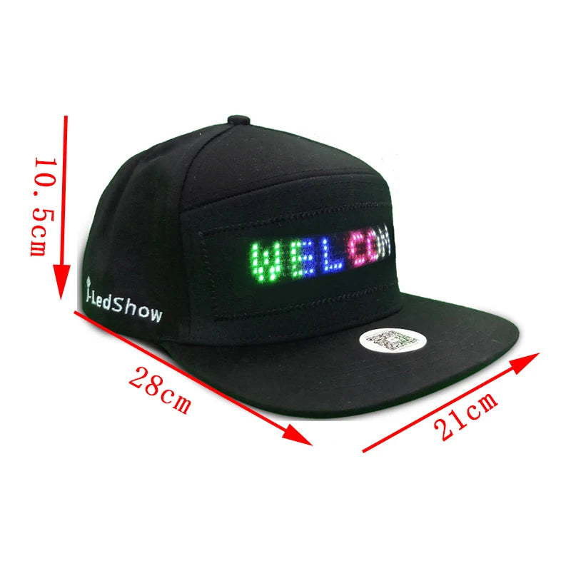 LED Hip-Hop Cap mit Leuchtdisplay – Party Kappe