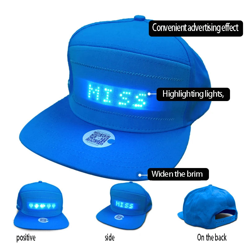 LED Hip-Hop Cap mit Leuchtdisplay – Party Kappe
