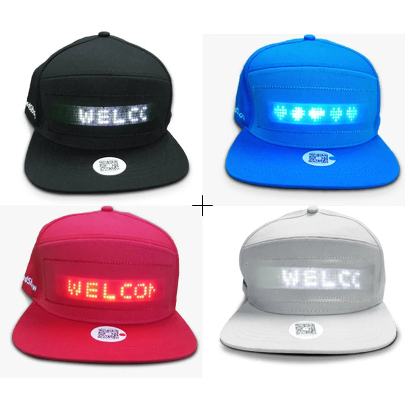 LED Hip-Hop Cap mit Leuchtdisplay – Party Kappe