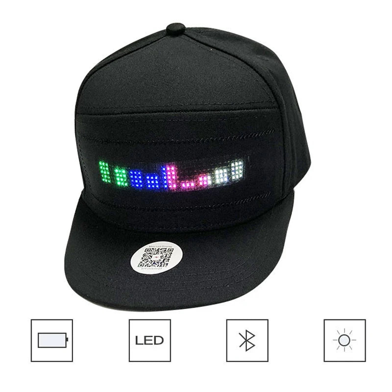 LED Hip-Hop Cap mit Leuchtdisplay – Party Kappe