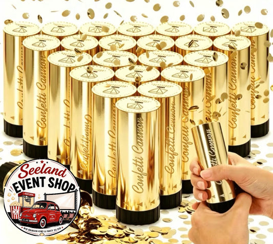 Goldene Konfetti-Kanonen – 12er-Set 🎉