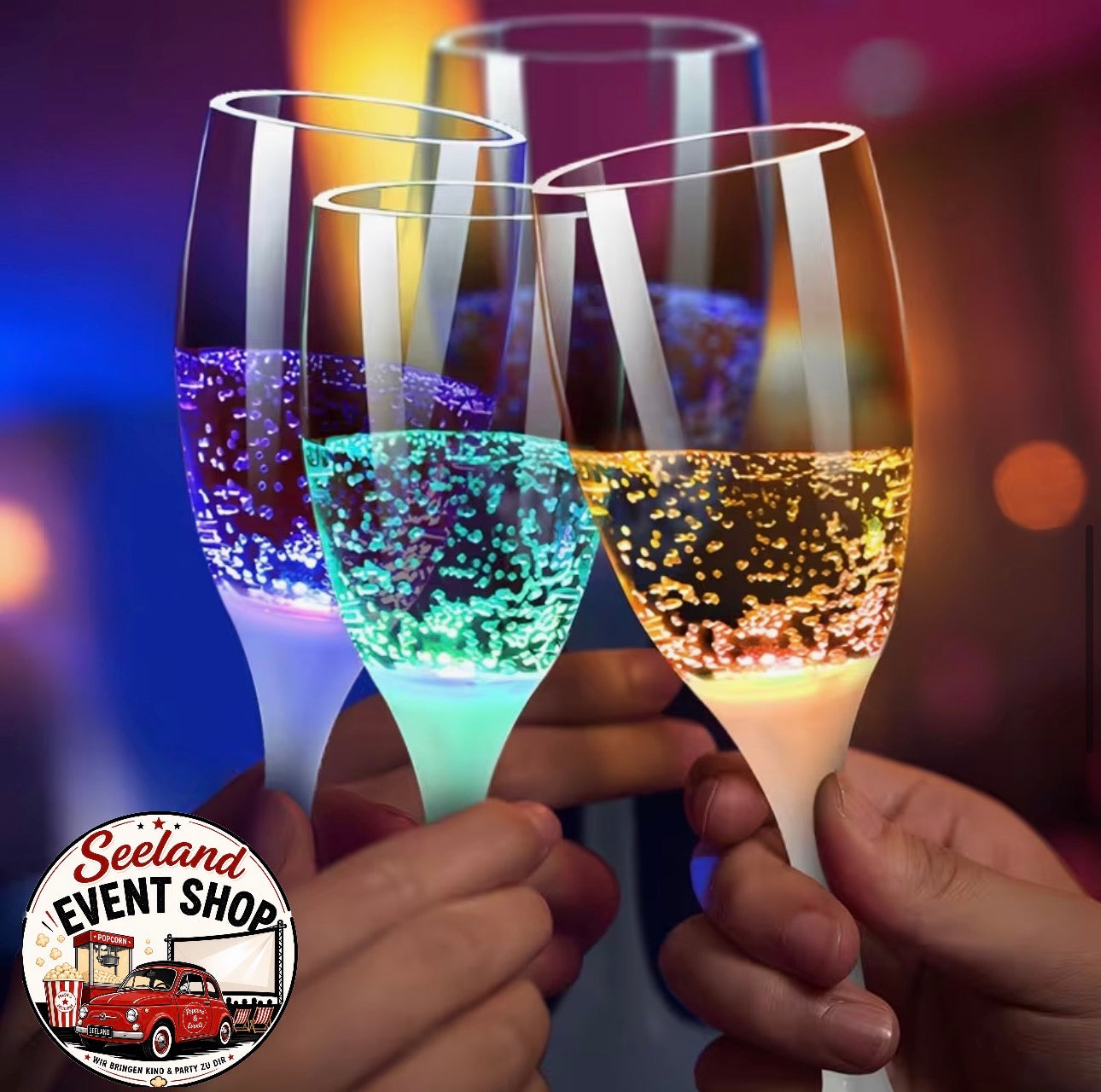 LED Champagnergläser – leuchtende Partygläser