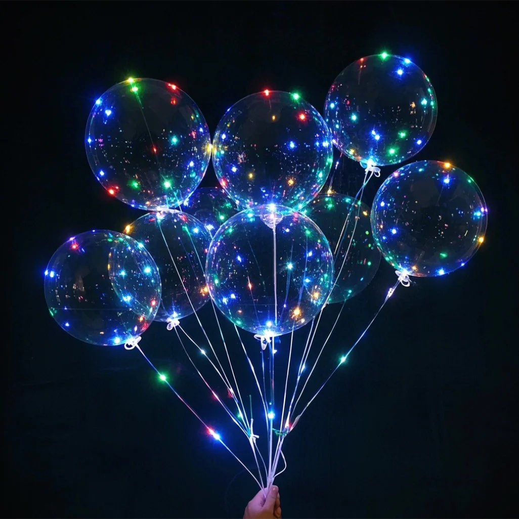10er Set LED Leuchtkugeln – verschiedenen Farben für Party & Events