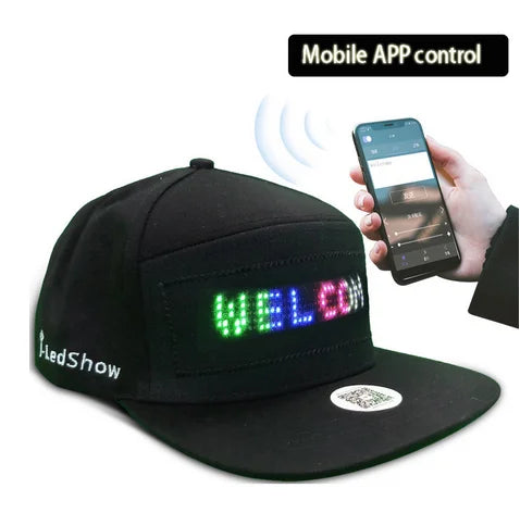 LED Hip-Hop Cap mit Leuchtdisplay – Party Kappe