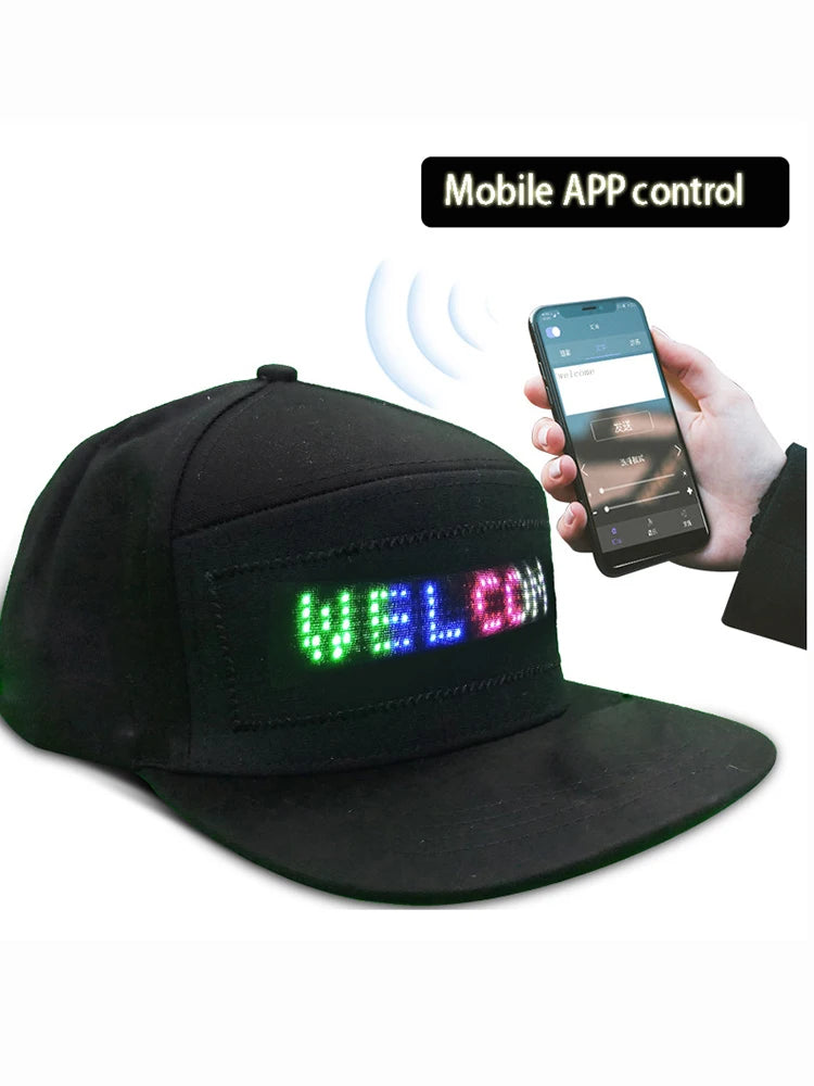 LED Hip-Hop Cap mit Leuchtdisplay – Party Kappe